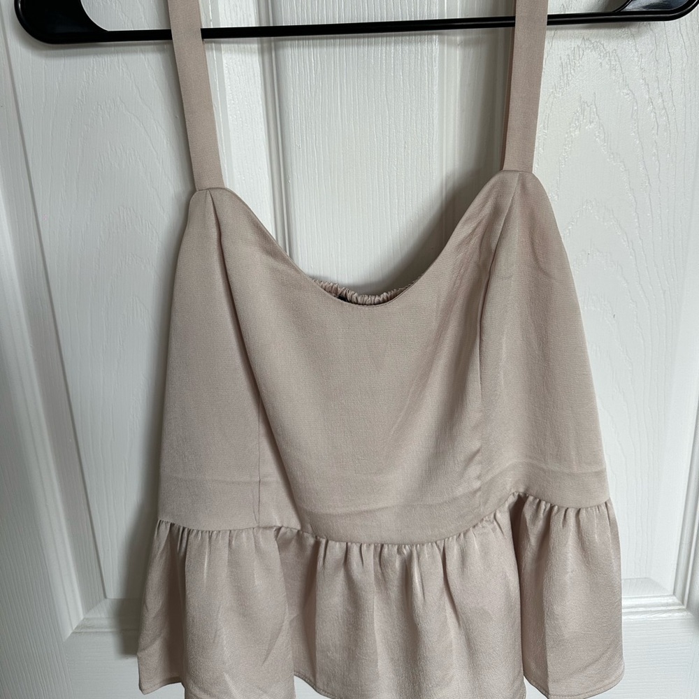 Express Cream Ruffle Blouse